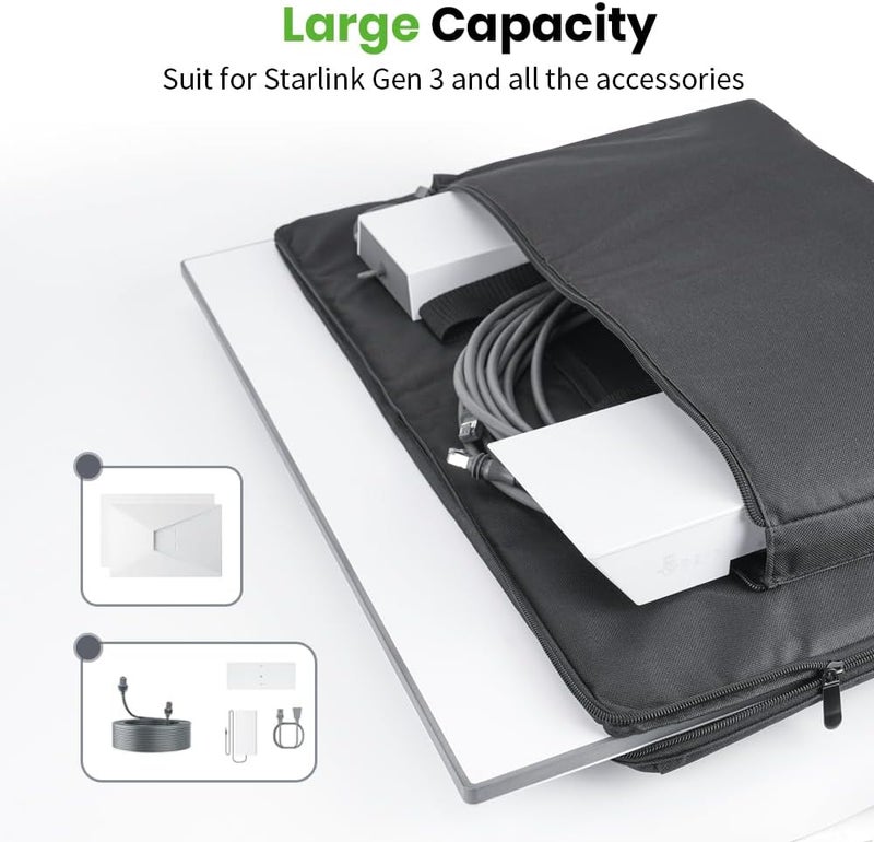 XTAR Starlink Gen 3 Satellite RV Carry Bag,Outdoor Travel Bag, Handbag for Starlink Dish and All Accessories (Black) - Image 2